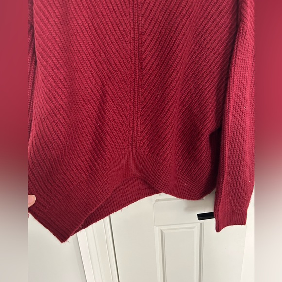 Express mock neck knit red sweater size medium. - Picture 2 of 4